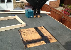 Flat Roof Skylight Installation Newcastle - Before